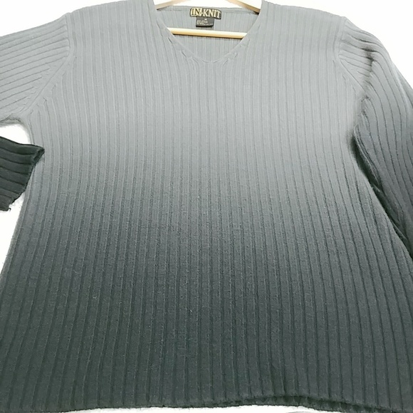 Vintage Grey Ombre Knit Long Sleeve Sweater - Picture 4 of 8